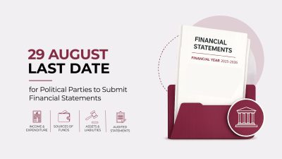 29 August Last Date for Political Parties to Submit Financial Statements